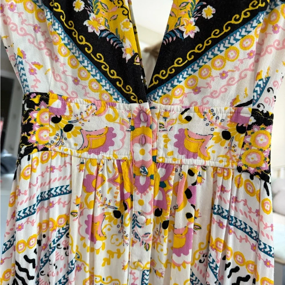 Free People Vibrant Yellow and Black Maxi Dress - Picture 4 of 10